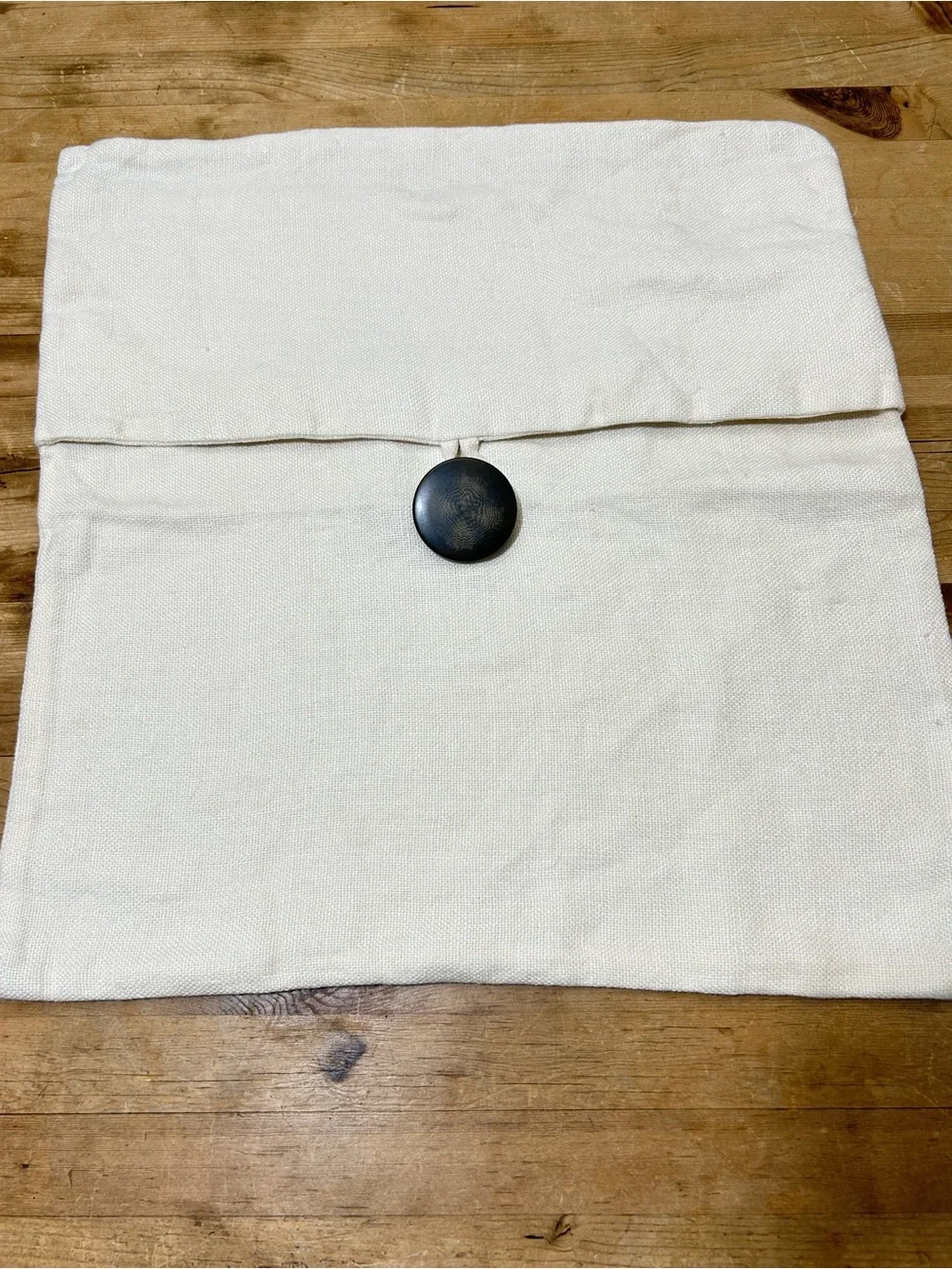 Pottery Barn Big Button Linen Pillow Covers x 2